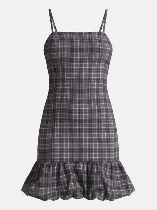 Madden Nyc Dresses & Skirts - Madden NYC Plaid Preppy Grunge Bubble Hem Mini Dress Party Festival  SZ XXL Gray